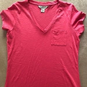 red-orange v-neck